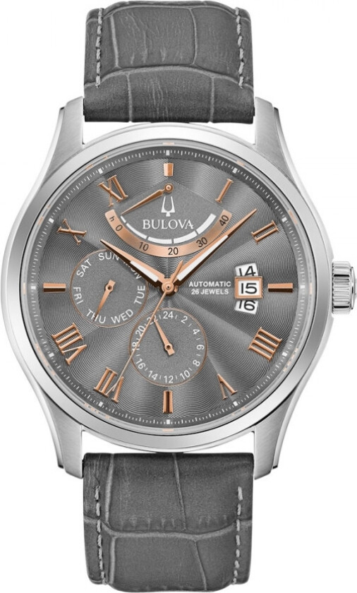 Classic Wilton 96C143 - Automatisk - Sølv - Herreklokker - Skinn - Safir