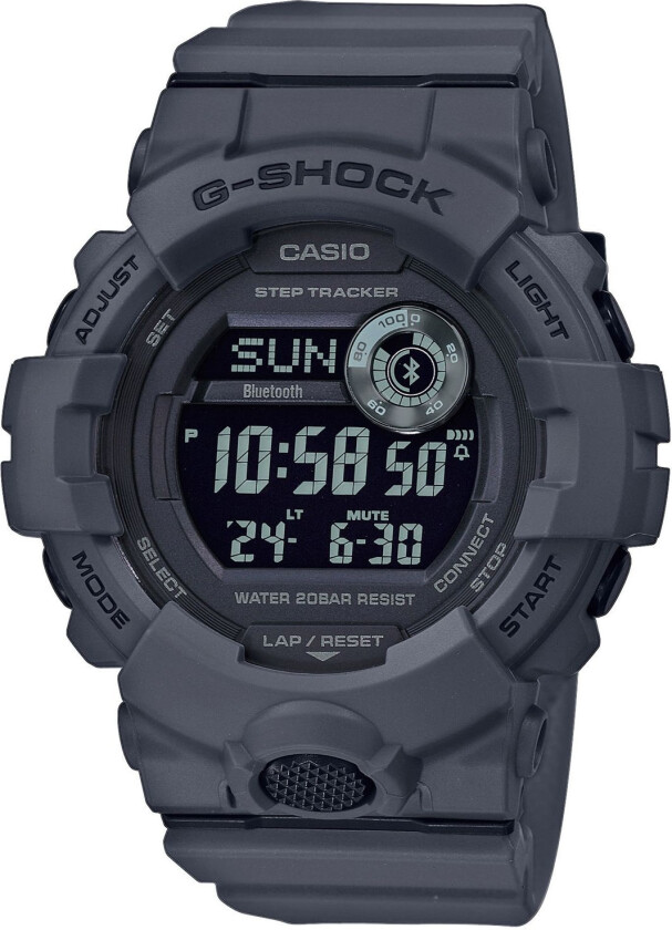 G-Shock Step Tracker Bluetooth GBD-800UC-8ER - Digital - Grå Sort - Herreklokker - Resinledd - Mineral