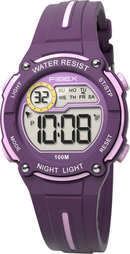 Ta over verden med - Fibex Mini Digital 100M Water Resist FIBEX76IP005 - Digital - Lilla Lyserød - Unisex - Silikon -