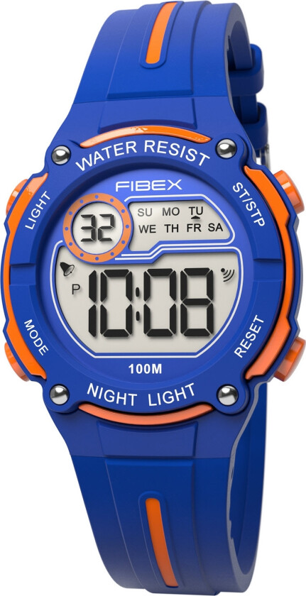 Finn lykken med - Fibex Mini Digital 100M Water Resist FIBEX76IP004 - Digital - Blå Oransje - Unisex - Silikon -