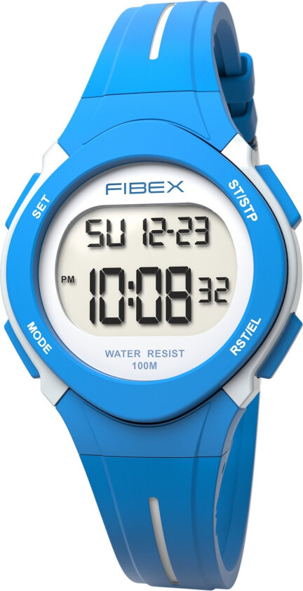 Dual Time 100M Water Resist FIBEX19EN001 - Digital - Blå Hvit - Unisex - Silikon -