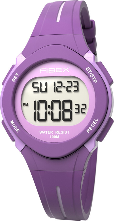 Svøm i vei med - Fibex Dual Time 100M Water Resist FIBEX19EN004 - Digital - Lilla - Unisex - Silikon -