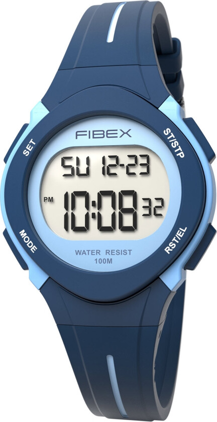 I dag er gårsdagens i morgen - Fibex Dual Time 100M Water Resist FIBEX19EN006 - Digital - Blå - Unisex - Silikon -