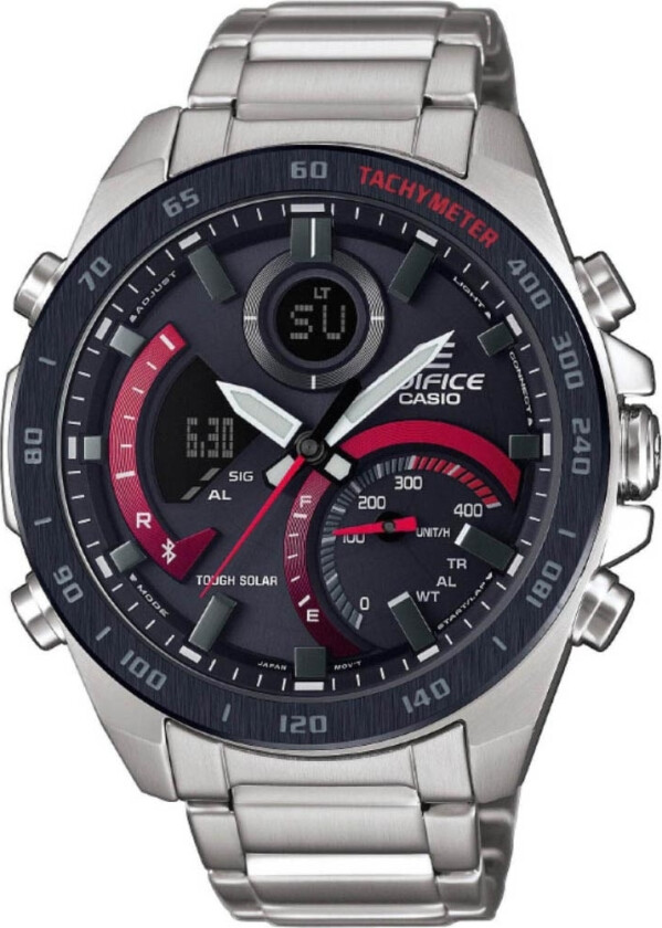 Edifice ECB-900DB-1AER - Kvarts - Sølv - Herreklokker - Rustfritt stål - ledd m/pin - Mineral