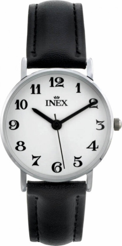 Inex Black Silver A56534S0A - Kvarts - Sølv - Dameklokker - Skinn - Mineral