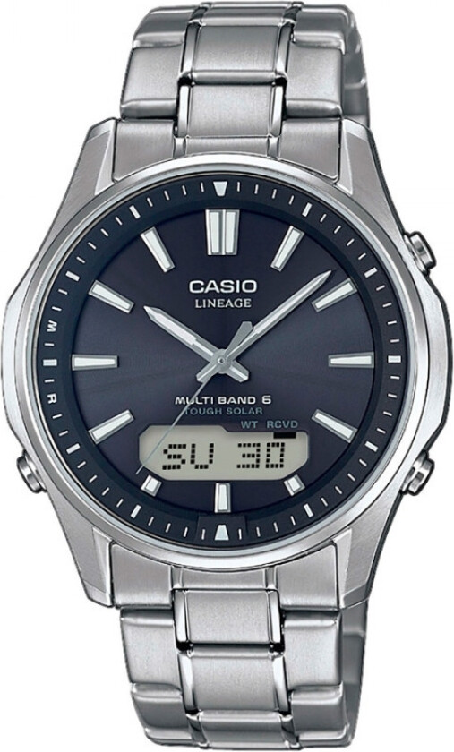Radiostyrt klokke - Casio Wave Ceptor LCW-M100TSE-1AER - Anadigi - Sølv - Herreklokker - Titanium - Safir