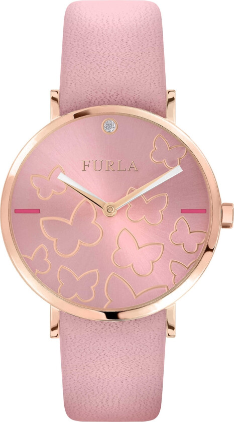 Giada Butterfly R4251113512 - Kvarts - Rosegull - Dameklokker - Skinn - Mineral