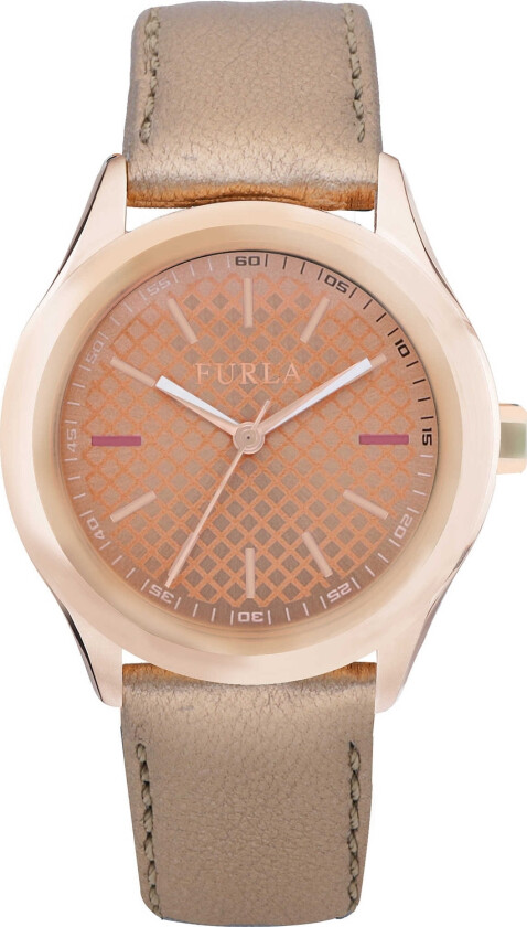 Eva R4251101502 - Kvarts - Rosegull - Dameklokker - Skinn - Mineral