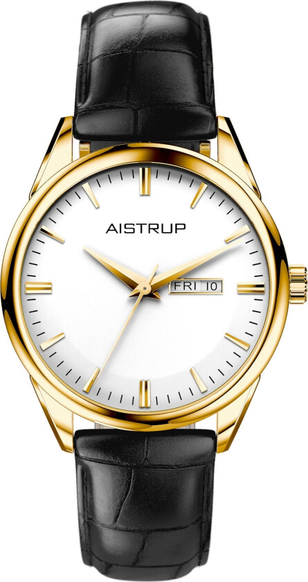 Classic 78 Mens Day-Date AIW7806 - Kvarts - Gull - Herreklokker - Skinn - Mineral