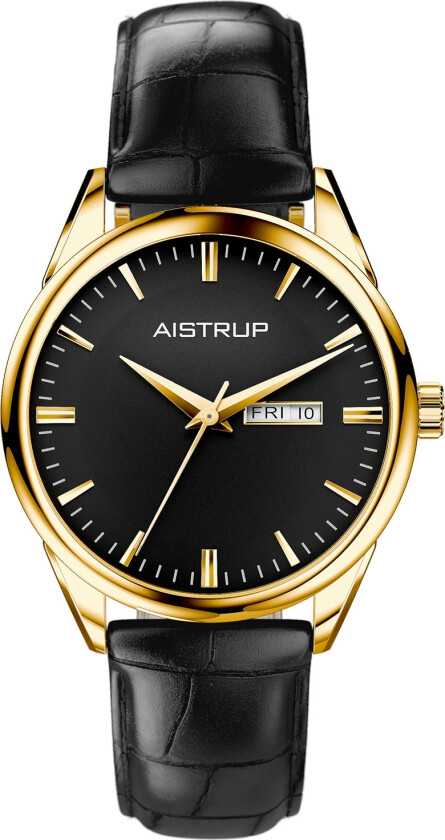 Classic 78 Mens Day-Date AIW7808 - Kvarts - Gull - Herreklokker - Skinn - Mineral