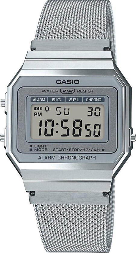 Classic A700WEM-7AEF - Digital - Sort - Dameklokker - Meshlenke - Akryl