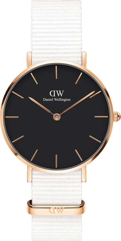 Classic Petite Black Dover Rose Gold 32mm DW00100312 - Kvarts - Rosegull - Dameklokker - Stoff - Mineral