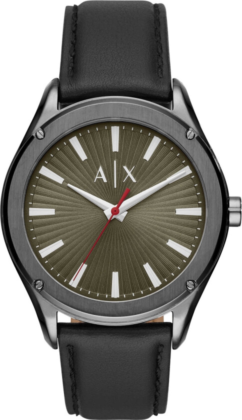 Fitz AX2806 - Kvarts - Gunmetal - Herreklokker - Skinn - Mineral