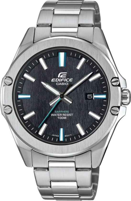 Edifice EFR-S107D-1AVUEF - Kvarts - Sølv - Herreklokker - Rustfritt stål - ledd m/pin - Safir