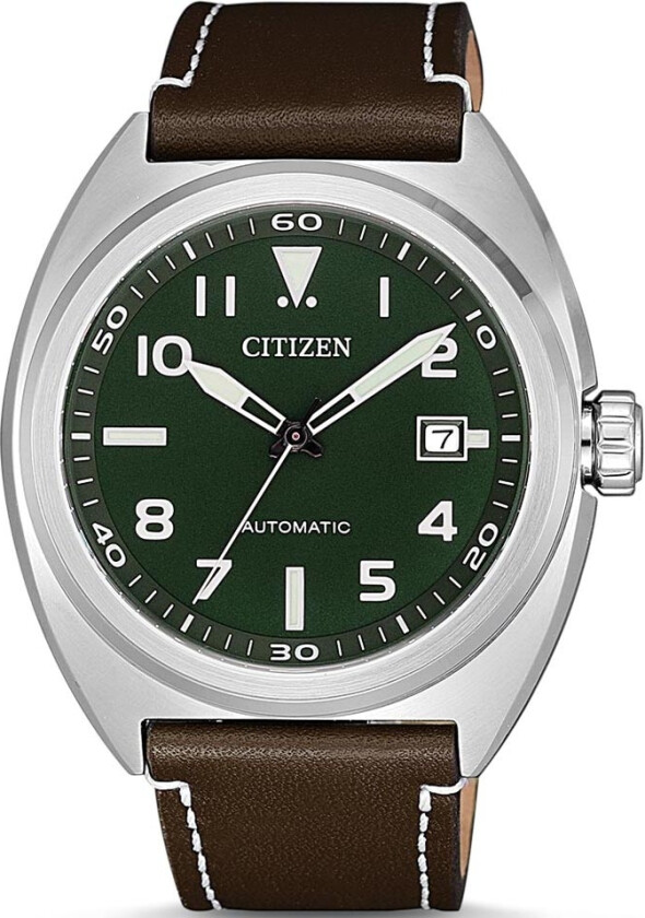 Mechanical NJ0100-38X - Automatisk - Sølv - Herreklokker - Skinn - Mineral