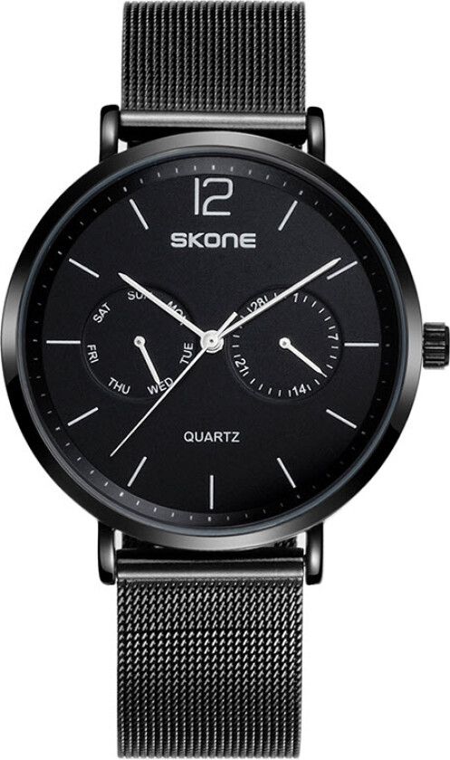 Day-Date 7440EG-1 - Kvarts - Sort - Unisex - Meshlenke - Mineral