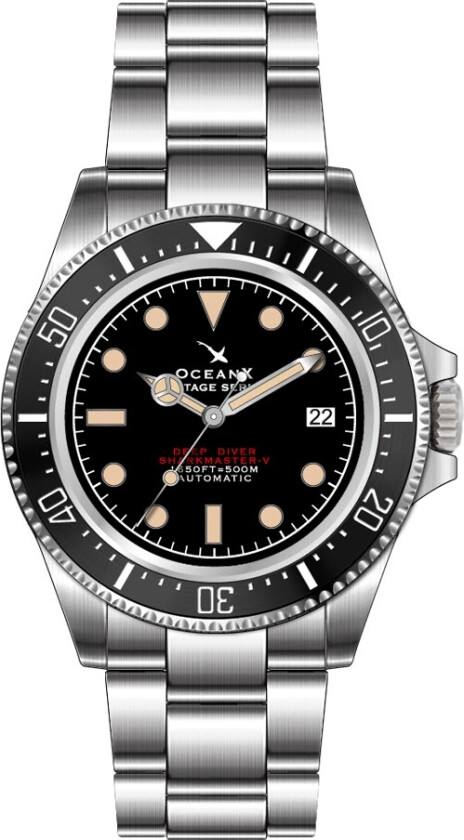 Sharkmaster-V 500 Meters Automatic Diver VSMS521 - Automatisk - Sølv - Herreklokker - Rustfritt stål - ledd m/skrue - Safir