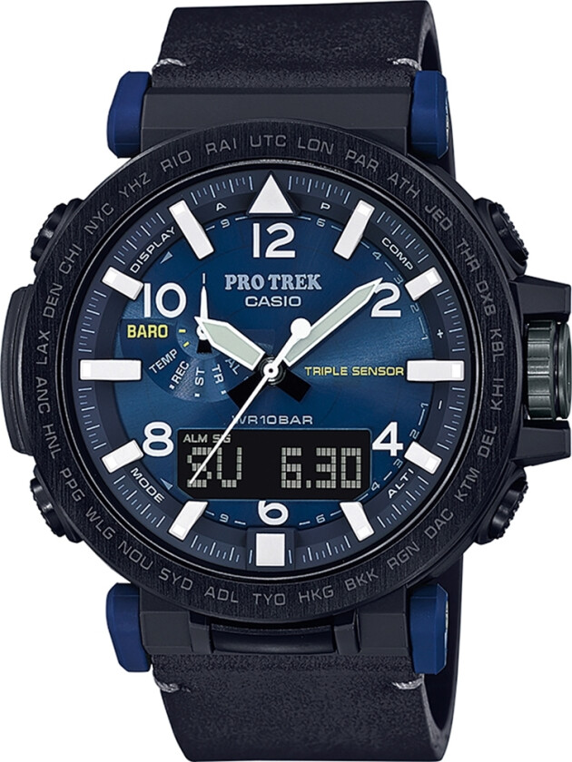 Pro Trek PRG-650YL-2ER - Anadigi - Sort - Herreklokker - Skinn - Mineral