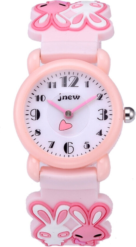 Fibex Jnew Kids Bunnies 86149-rose - Kvarts - Lyserød - Barneklokker - Gummi - Akryl