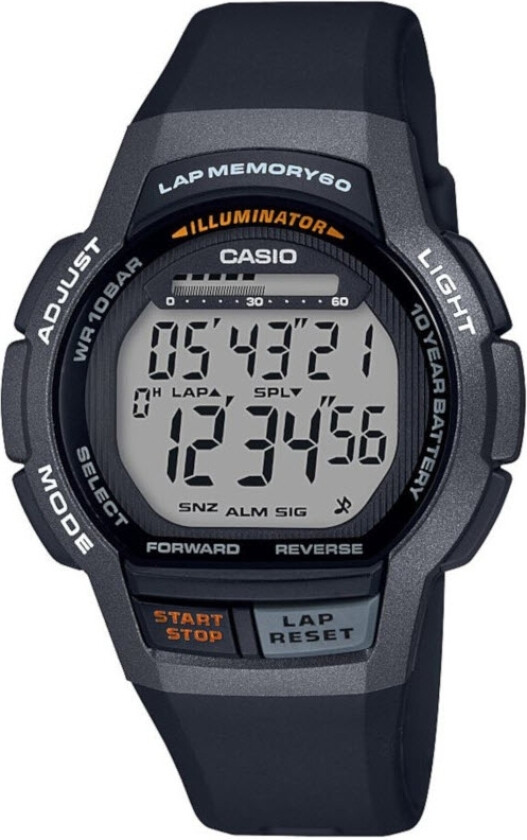 Gjør hverdagen enklere! - Casio Classic Sport WS-1000H-1AVEF - Digital - Grå Sort - Unisex - Resin -