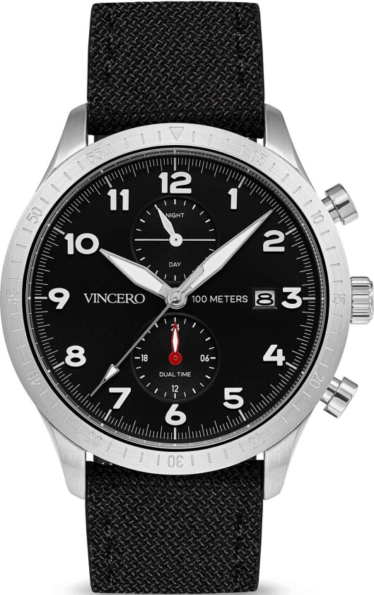 The Altitude Silver/Black Bla-Sil-A07 - Kvarts - Sølv - Herreklokker - Stoff - Safirbelagt mineralglas