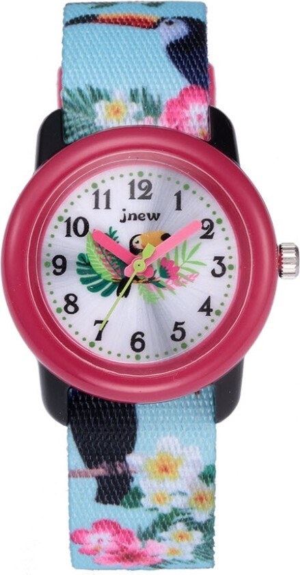 Play Jnew Kids Toucan 86322-green - Kvarts - Lyserød Sort - Barneklokker - Stoff - Akryl
