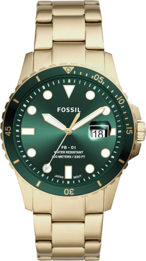 FB-01 FS5658 - Kvarts - Gull - Herreklokker - Rustfritt stål - ledd m/pin - Mineral