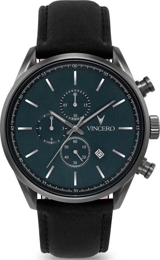 Chrono S Gunmetal/Slate Blue SlaB-Bla-S31 - Kvarts - Gunmetal - Herreklokker - Skinn - Mineral
