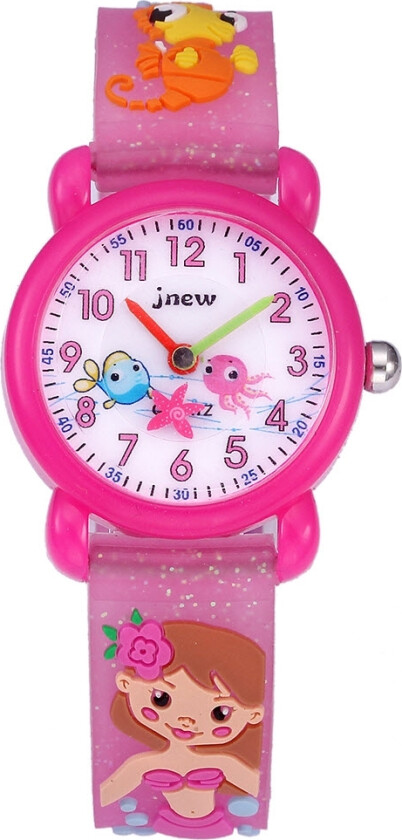 Play Jnew Kids Mermaid 86261-pink - Kvarts - Lilla Lyserød - Barneklokker - Gummi - Akryl