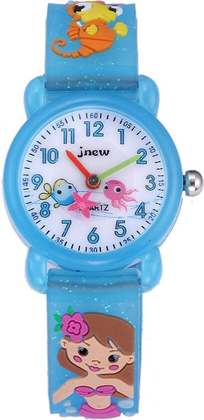 Play Jnew Kids Mermaid 86261-blue - Kvarts - Blå - Barneklokker - Gummi - Akryl