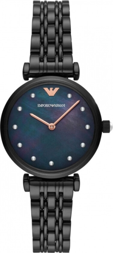 Emporio Armani Gianni T-Bar AR11268 - Kvarts - Sort - Dameklokker - Rustfritt stål - ledd m/pin - Mineral