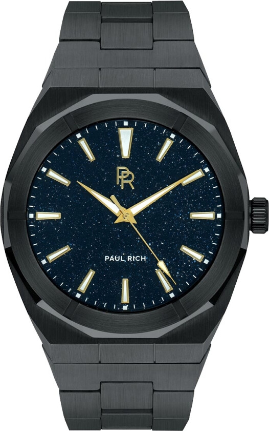 Star Dust Black 45mm - Kvarts - Sort - Herreklokker - Rustfritt stål - ledd m/pin -