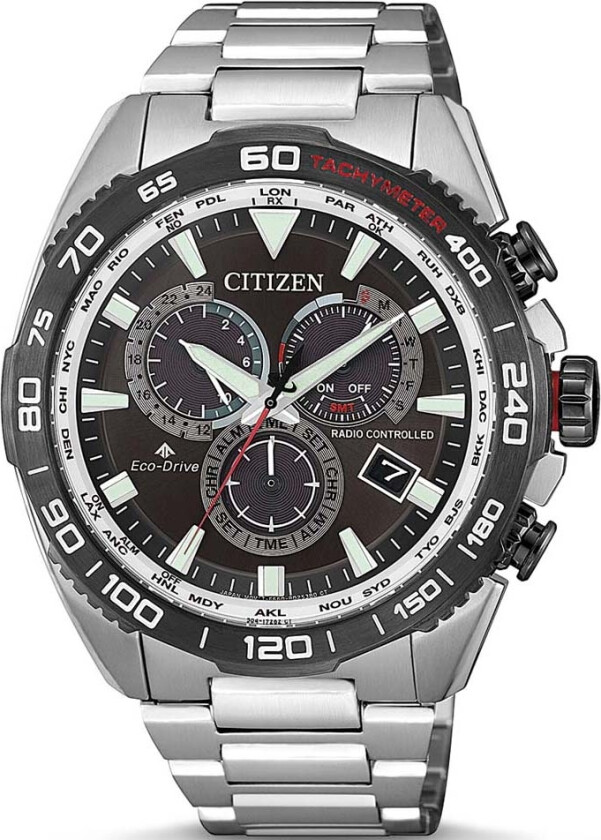 Eco-Drive Promaster Land CB5036-87X - Kvarts - Sølv - Herreklokker - Rustfritt stål - ledd m/pin - Safir