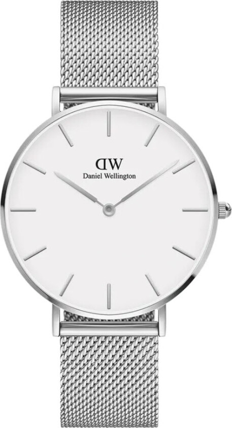 Petite 36mm Sterling White DW00100306 - Kvarts - Sølv - Dameklokker - Meshlenke - Mineral