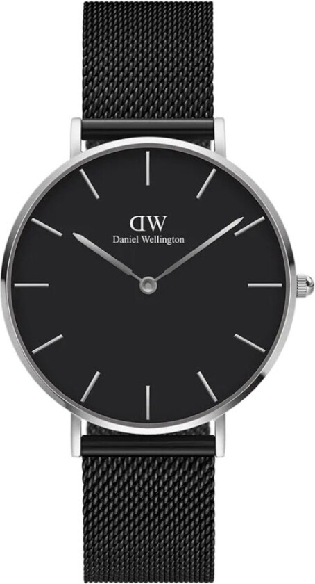 Petite 36mm Ashfield Silver Black DW00100308 - Kvarts - Sølv - Dameklokker - Meshlenke - Mineral