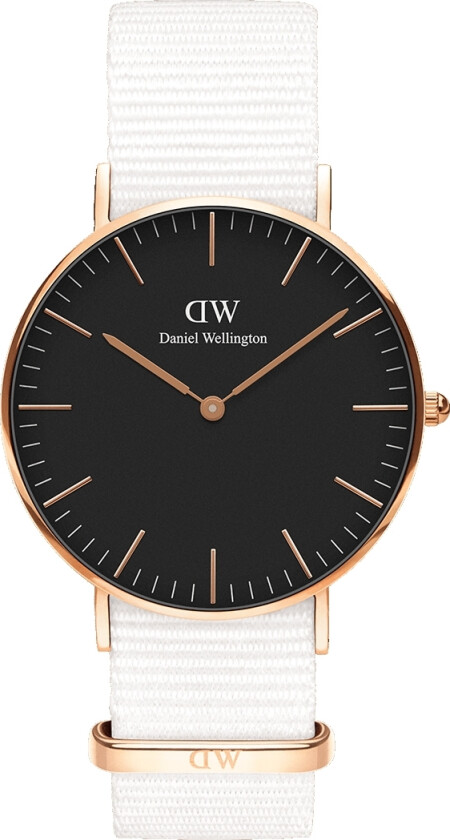 Classic Dover Rose Gold 36mm DW00100310 - Kvarts - Rosegull - Dameklokker - Stoff - Mineral