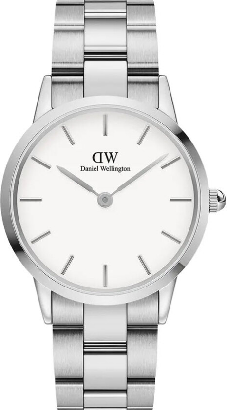 Iconic Link 36mm Silver White DW00100203 - Kvarts - Sølv - Unisex - Rustfritt stål - ledd m/pin - Mineral