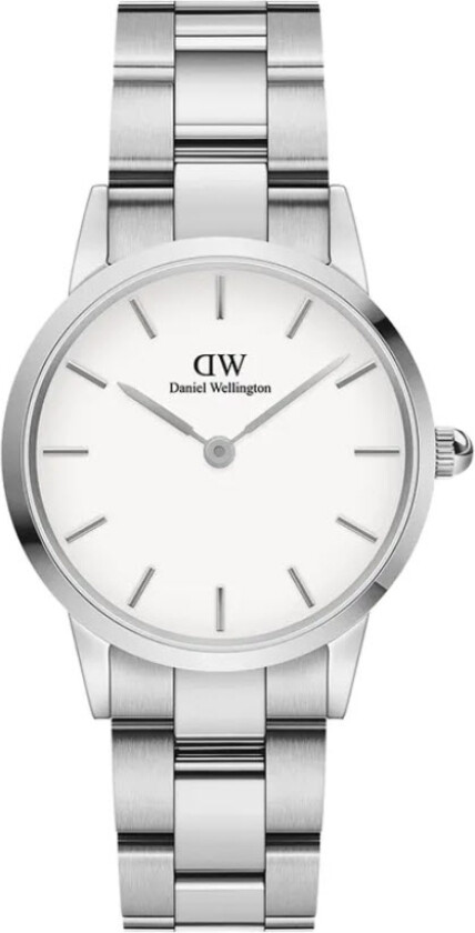 Iconic Link 28mm Silver White DW00100207 - Kvarts - Sølv - Dameklokker - Rustfritt stål - ledd m/pin - Mineral