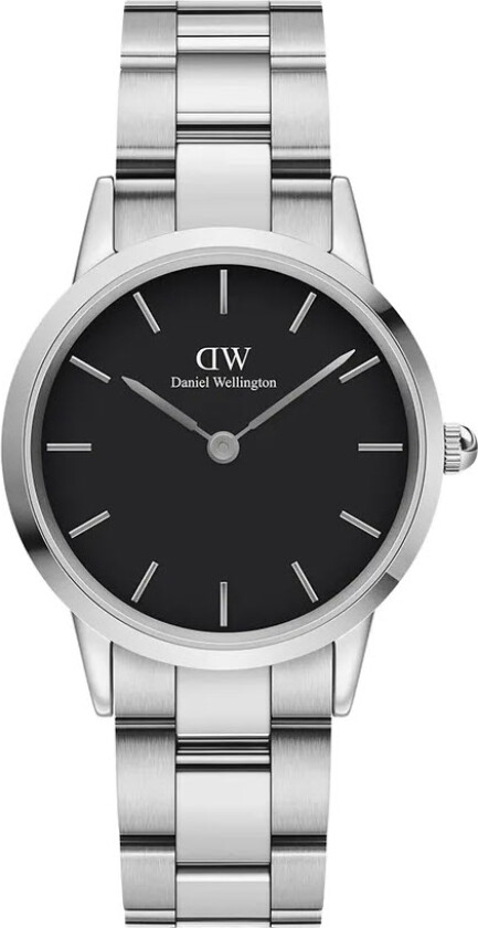 Iconic Link 32mm Silver Black DW00100206 - Kvarts - Sølv - Dameklokker - Rustfritt stål - ledd m/pin - Mineral