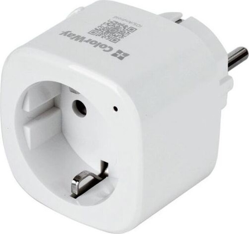 Colorway Wifi Smart Plug, Timer, Energy Monitoring - Hvit