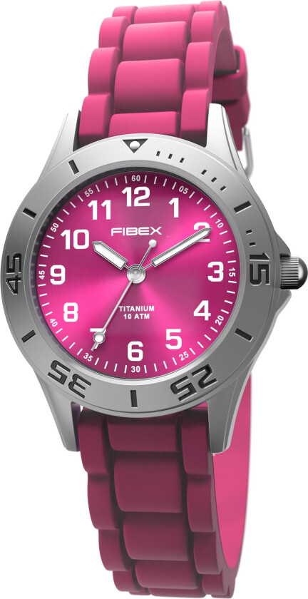 Smart vanntett armbåndsur for hudallergikere - Fibex Titanium 100M FIBEXTIA04 - Kvarts - Sølv Titanium - Unisex - Silikon - Mineral