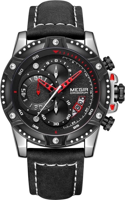 Chronograph ML2130GS-BK-1 - Kvarts - Sølv - Herreklokker - Skinn - Akryl