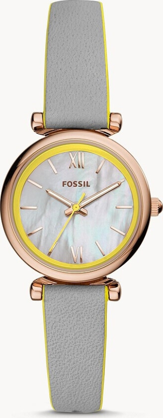 Carlie Mini ES4834 - Kvarts - Rosegull - Dameklokker - Skinn - Mineral