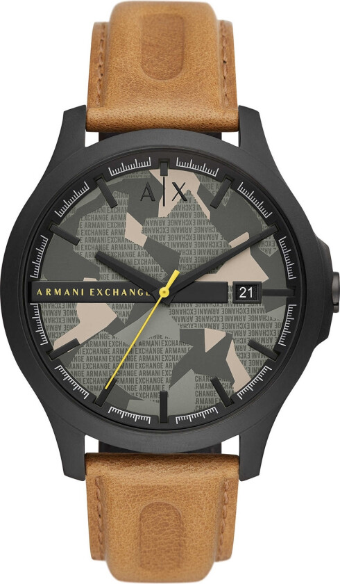 Hampton AX2412 - Kvarts - Sort - Herreklokker - Skinn - Mineral