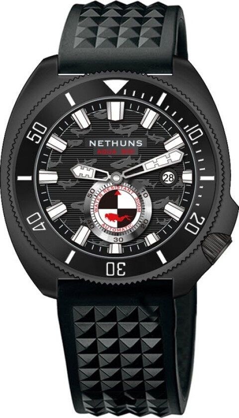 Aqua Steel 300M Automatic Diver AS331 - Automatisk - Sort - Herreklokker - Resin - Safir