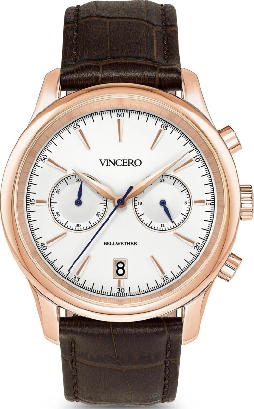 Bellwether - Rose Gold/Brown Rg-Blu-W19 - Kvarts - Rosegull - Herreklokker - Skinn - Safir