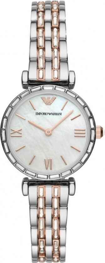 Emporio Armani Gianni T-Bar AR11290 - Kvarts - Sølv - Dameklokker - Rustfritt stål - ledd m/pin - Mineral