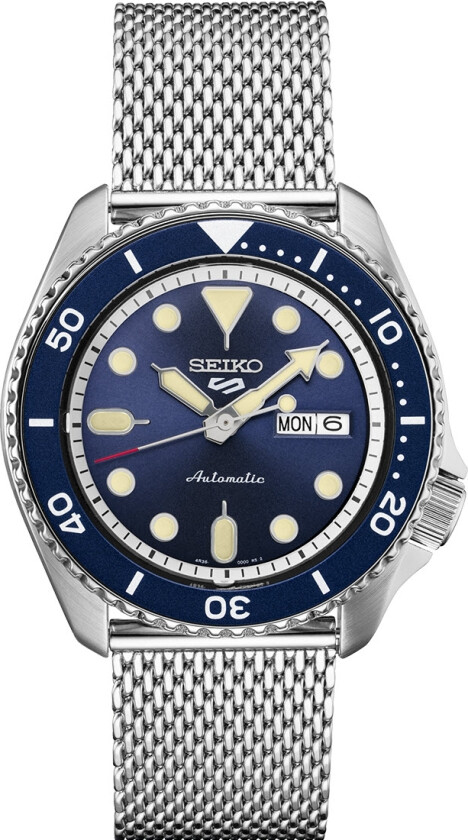 Vinneren er - Seiko 5 Sports Suits Style Automatic SRPD71K1 -  Automatisk - Sølv - Herreklokker - Meshlenke - Mineral