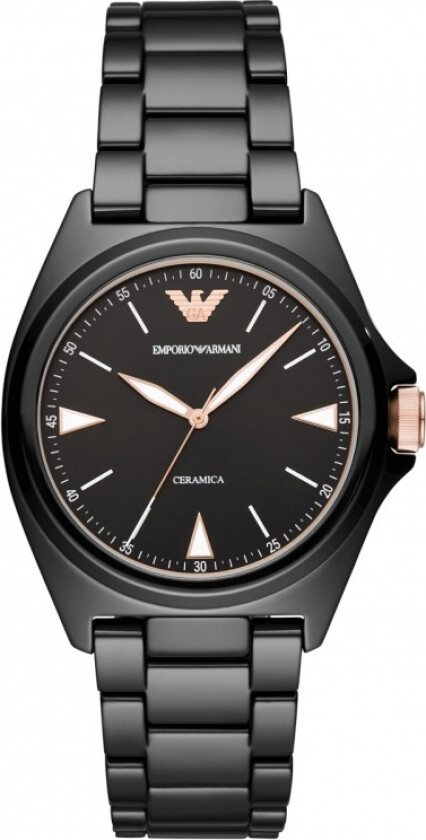 Emporio Armani Nicola AR70003 - Kvarts - Sort - Herreklokker - Keramikk - Mineral