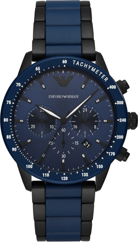 Emporio Armani Mario AR70001 - Kvarts - Sort - Herreklokker - Rustfritt stål - ledd m/pin - Mineral